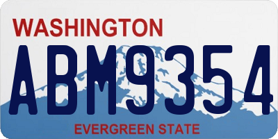 WA license plate ABM9354