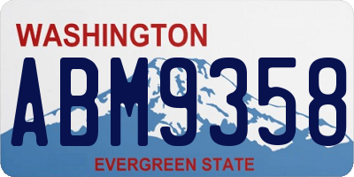 WA license plate ABM9358