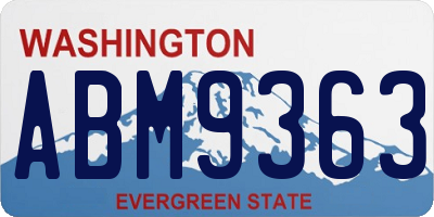 WA license plate ABM9363