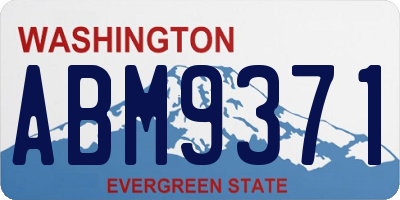 WA license plate ABM9371