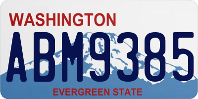 WA license plate ABM9385