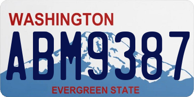 WA license plate ABM9387