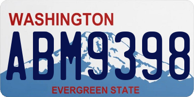 WA license plate ABM9398