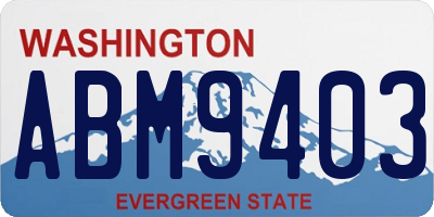 WA license plate ABM9403
