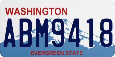 WA license plate ABM9418