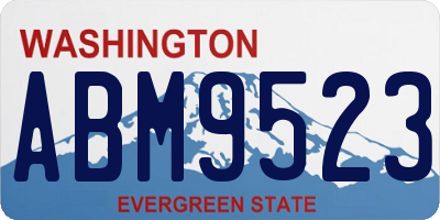 WA license plate ABM9523