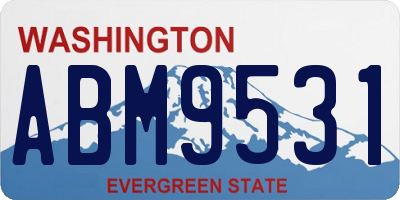 WA license plate ABM9531