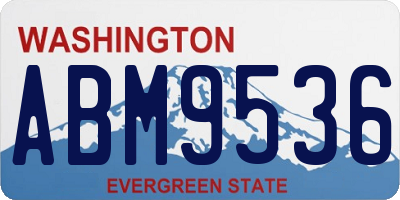 WA license plate ABM9536