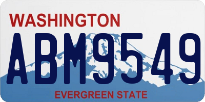 WA license plate ABM9549
