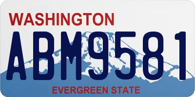 WA license plate ABM9581