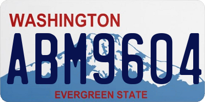 WA license plate ABM9604