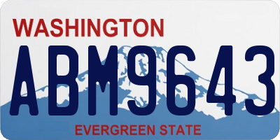 WA license plate ABM9643