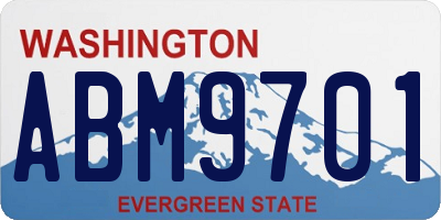 WA license plate ABM9701