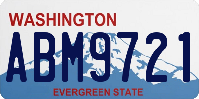 WA license plate ABM9721