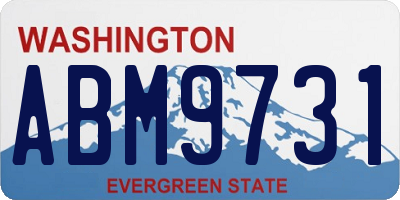 WA license plate ABM9731