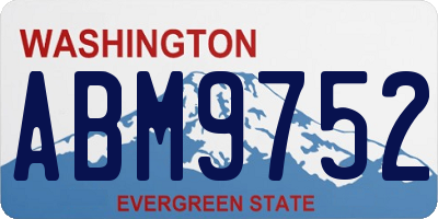 WA license plate ABM9752