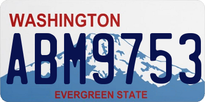 WA license plate ABM9753