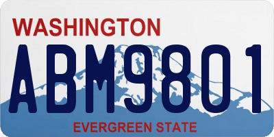 WA license plate ABM9801
