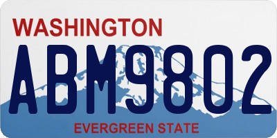 WA license plate ABM9802