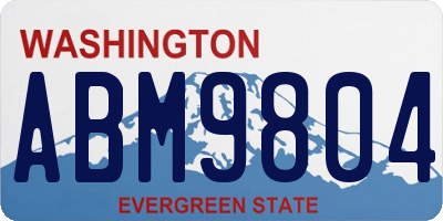 WA license plate ABM9804