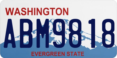 WA license plate ABM9818