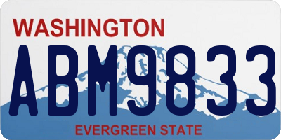 WA license plate ABM9833