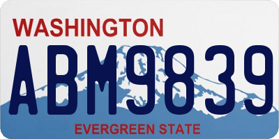 WA license plate ABM9839