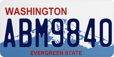 WA license plate ABM9840
