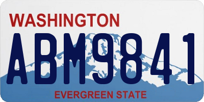 WA license plate ABM9841