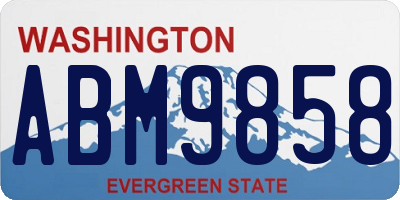 WA license plate ABM9858