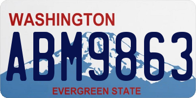 WA license plate ABM9863
