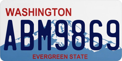 WA license plate ABM9869