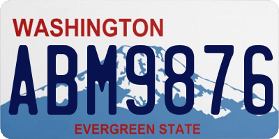 WA license plate ABM9876