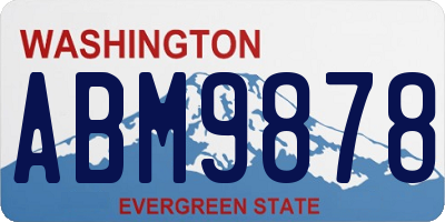 WA license plate ABM9878