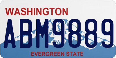 WA license plate ABM9889