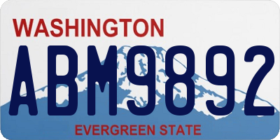 WA license plate ABM9892