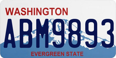WA license plate ABM9893