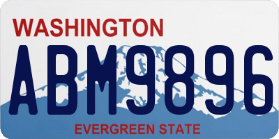 WA license plate ABM9896