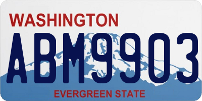 WA license plate ABM9903
