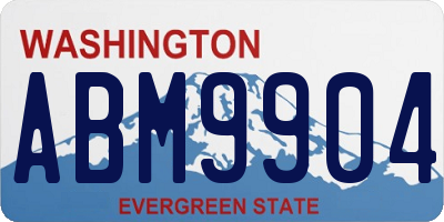 WA license plate ABM9904
