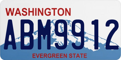 WA license plate ABM9912