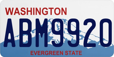 WA license plate ABM9920