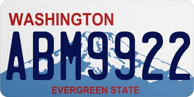 WA license plate ABM9922