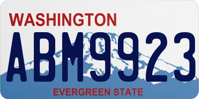 WA license plate ABM9923