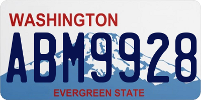 WA license plate ABM9928