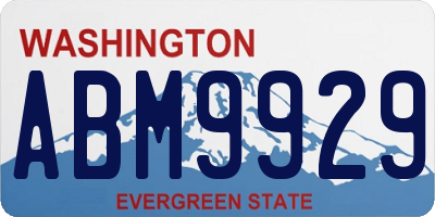 WA license plate ABM9929