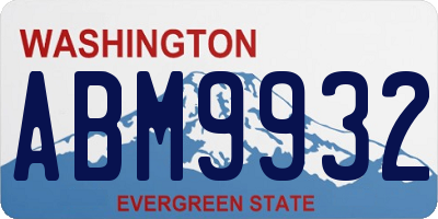 WA license plate ABM9932