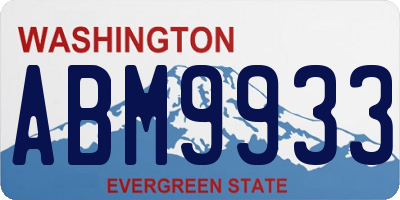 WA license plate ABM9933