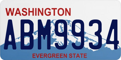 WA license plate ABM9934