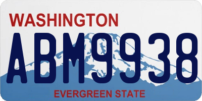 WA license plate ABM9938